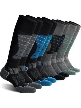 Cozy Unisex Wool Ski Socks for Snowboarding - 2-4 Pairs, Warm & Durable